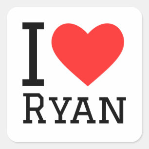 Sticker Carré J'aime ryan