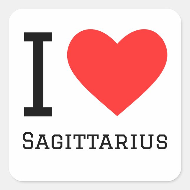 Sticker Carré J'aime Sagittarius (Devant)