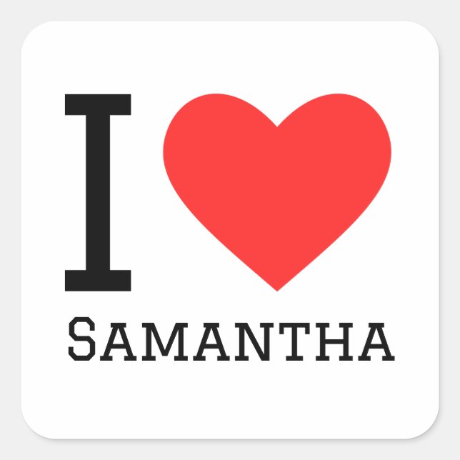 Sticker Carré J'aime samantha (Devant)