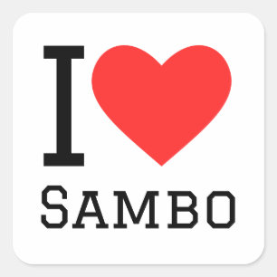 Sticker Carré J'aime sambo