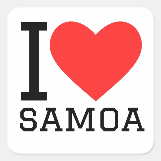 Sticker Carré J'aime samoa (Devant)