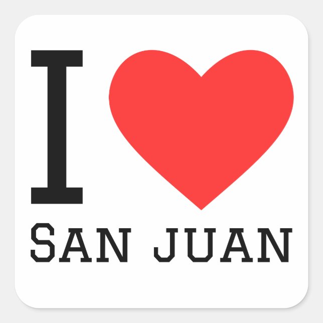 Sticker Carré J'aime san juan (Devant)