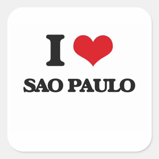 Sticker Carré J'aime Sao Paulo (Devant)