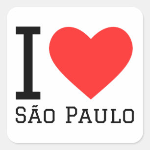 Sticker Carré J'aime São Paulo