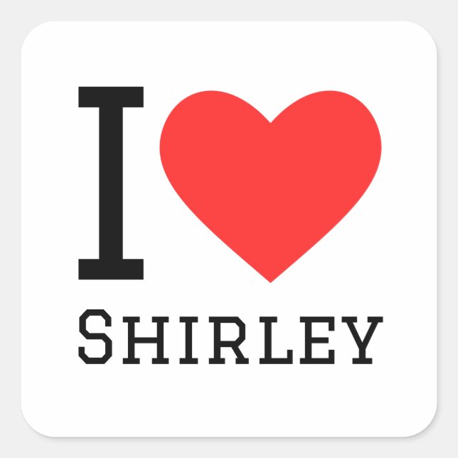Sticker Carré J'aime Shirley (Devant)