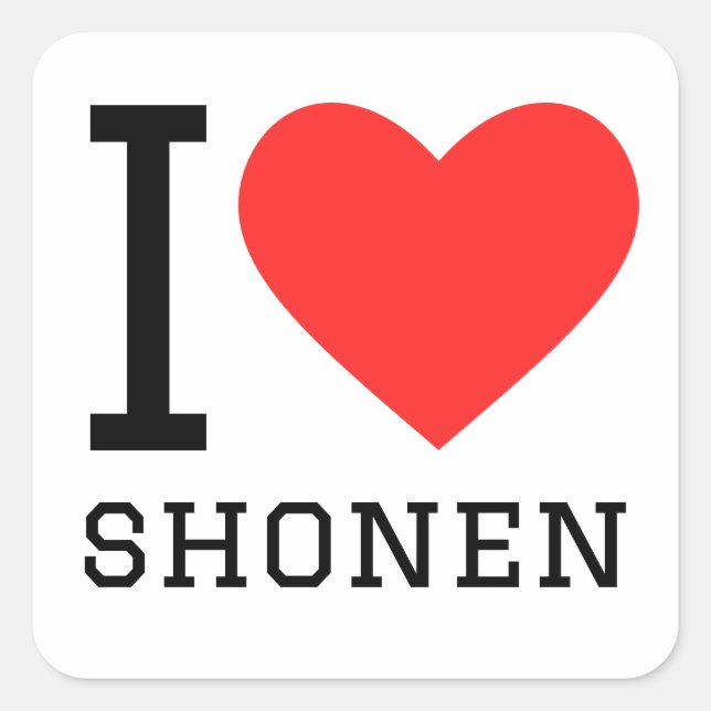 Sticker Carré J'aime shonen (Devant)