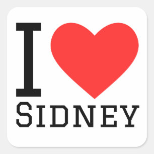 Sticker Carré J'aime sidney