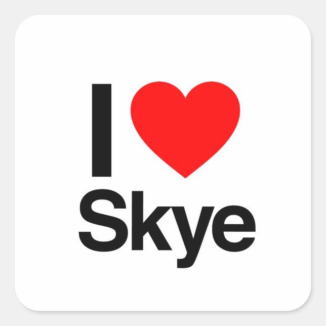 Sticker Carré j'aime skye (Devant)