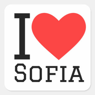 Sticker Carré J'aime Sofia