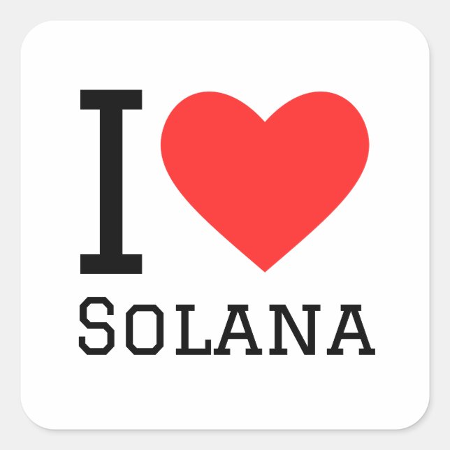 Sticker Carré J'aime Solana (Devant)