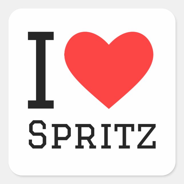 Sticker Carré J'aime spritz (Devant)