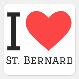 Sticker Carré J'aime St Bernard