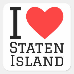 Sticker Carré J'aime Staten Island
