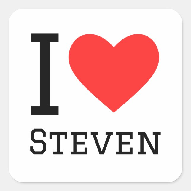 Sticker Carré J'aime steven (Devant)