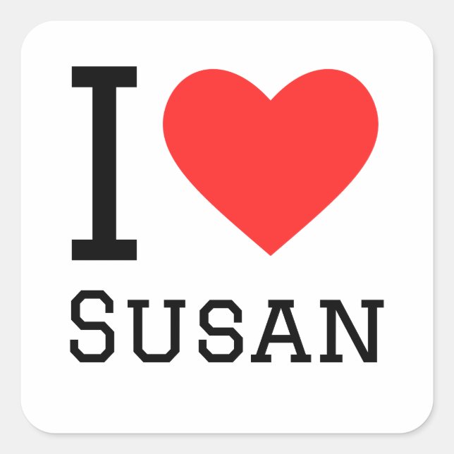 Sticker Carré J'aime Susan (Devant)
