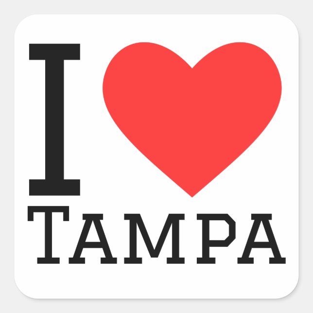 Sticker Carré J'aime tampa (Devant)