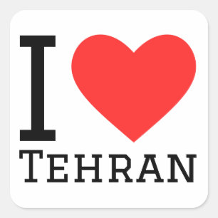 Sticker Carré J'aime Téhéran