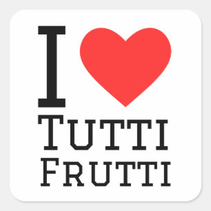 Sticker Carré J'aime tutti frutti