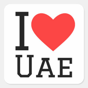 Sticker Carré J'aime uae