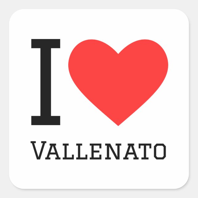 Sticker Carré J'aime vallenato (Devant)