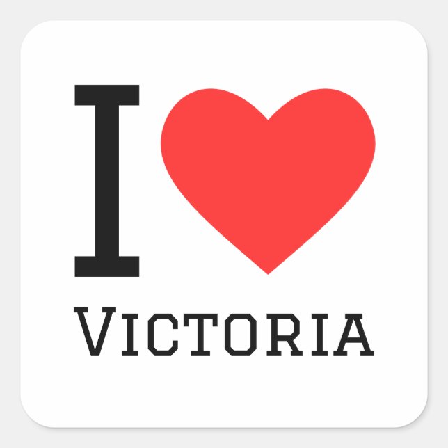 Sticker Carré J'aime victoria (Devant)