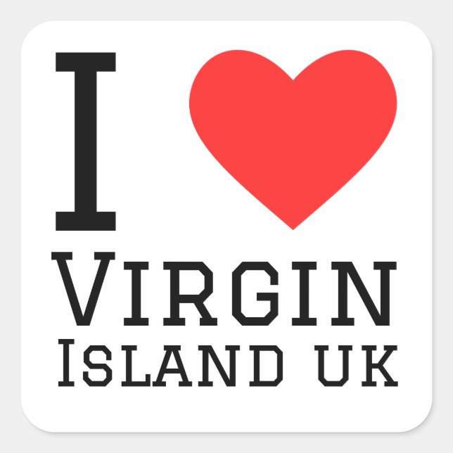 Sticker Carré J'aime Virgin Islands uk (Devant)