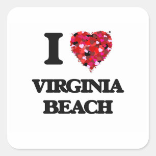 Sticker Carré J'aime Virginia Beach Virginia
