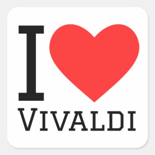 Sticker Carré J'aime vivaldi