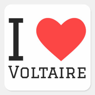 Sticker Carré J'aime Voltaire