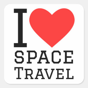 Sticker Carré J'aime voyager dans l'espace