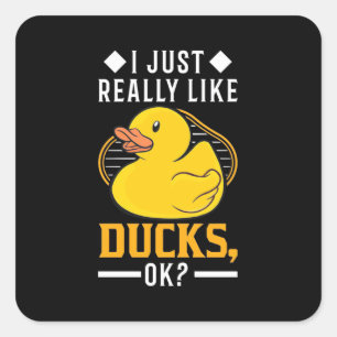 Sticker Carré J'Aime Vraiment Les Canards