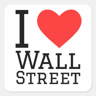 Sticker Carré J'aime Wall Street