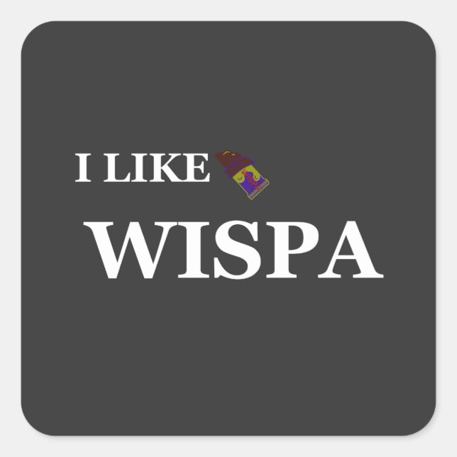 Sticker Carré j'aime wispa (Devant)