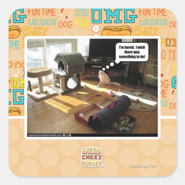 Sticker Carré J'aimerais qu'il y ait quelque chose à faire (Devant)