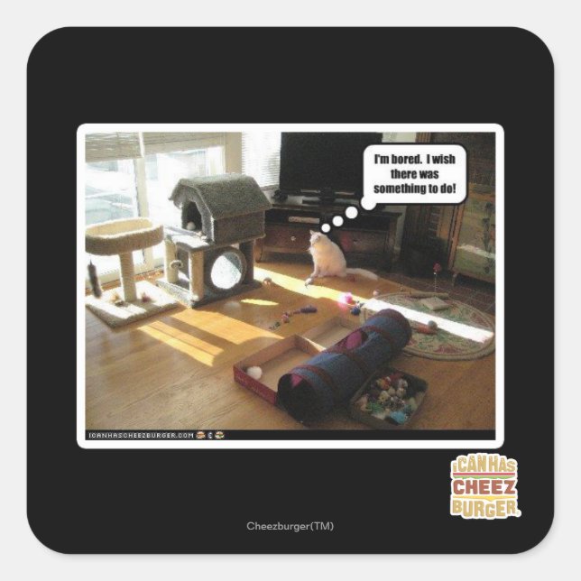 Sticker Carré J'aimerais qu'il y ait quelque chose à faire (Devant)