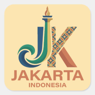 Sticker Carré Jakarta Indonésie Asie du Sud-Est