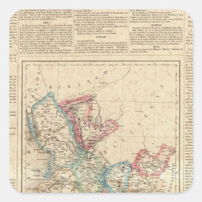 Sticker Carré Jalisco, Mexique 2 (Devant)