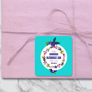 Sticker Carré Jam ・ bleuet personnalisé do-it-yourself canne Tur