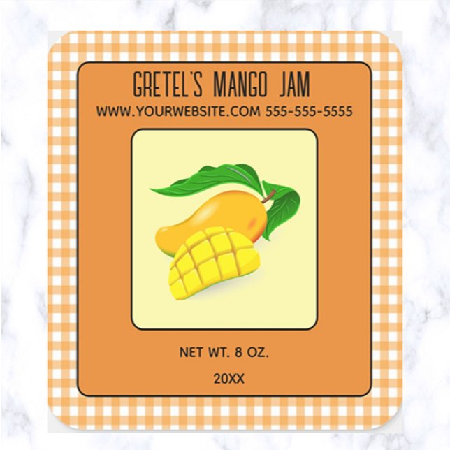 Sticker Carré Jam Mango modifiable (Créateur téléchargé)
