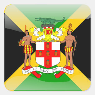 Sticker Carré Jamaican glossy flag