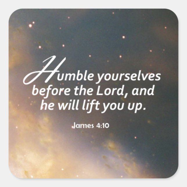 Sticker Carré James 4:10 (Devant)