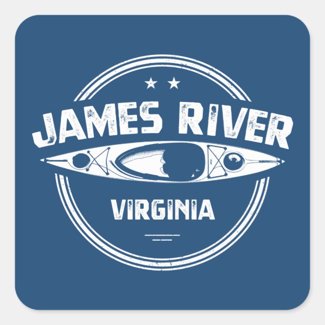Sticker Carré James River Virginia Kayak (Devant)