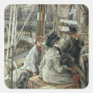 Sticker Carré James Tissot   par l'eau, c.1881-2