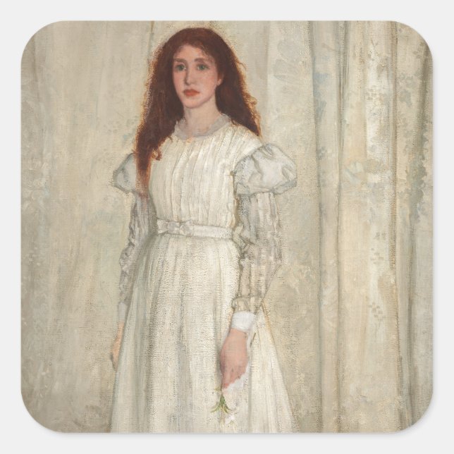 Sticker Carré James Whistler - Symphonie en blanc no 1 (Devant)