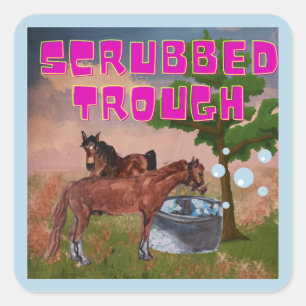 STICKER CARRÉ JAMIE ET POPPY SCRUBBED TROGH