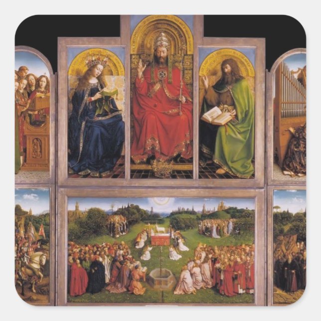 Sticker Carré Jan van Eyck - Le Retable de Gand (Devant)