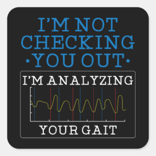 Sticker Carré J'analyse votre physiothérapeute Gait