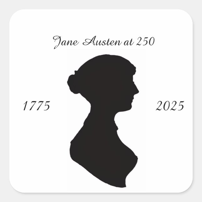 Sticker Carré Jane Austen at 250 (Devant)