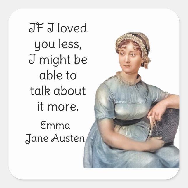 Sticker Carré Jane Austen Emma cite (Devant)