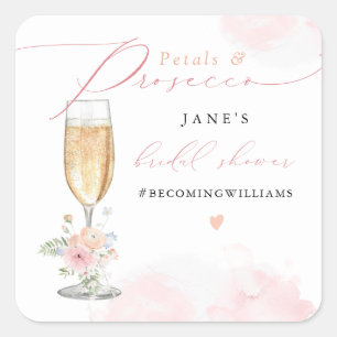 Sticker Carré JANE Blush Pétales Floraux & Fête des mariées Pros